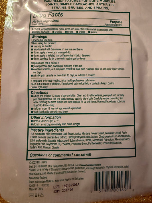 Menthol Large Patches